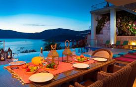Luxury villa in Kalkan with panoramic sea views, swimming pool, fireplace, jacuzzi, 3 balconies and a terrace, not far from beach clubs for $1,857,000