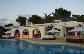 Villa with a big garden, playground, pool, overlooking the sea and the town of Es Cubells in a quiet, prestigious area of Ibiza, Spain for 37,500 € per week