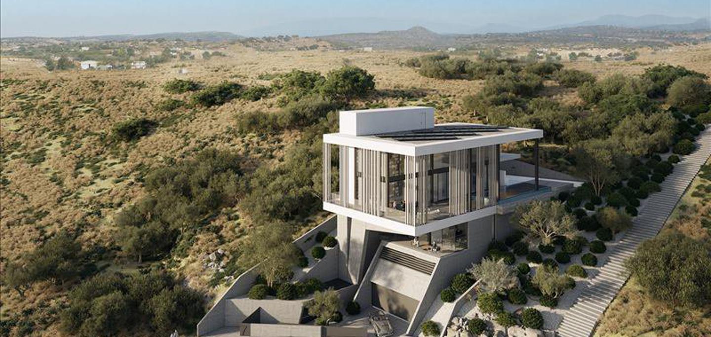 New luxury villas with a swimming pool and a panoramic view, Germasogeia