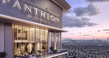 Penthouses in the new residential complex Voxa with swimming pools, a garden and a mini golf, JVT, Dubai, UAE