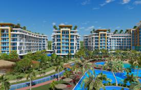 New apartments with a view of the sea in a large residence with a hotel, aquaparks and an amusement park, 300 meters from the beach, Alanya for $311,000