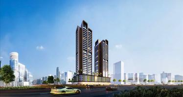 New complex of furnished apartments Guzel Tower with a swimming pool and a spa, JVT, Dubai, UAE