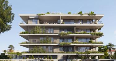 New project with a swimming pool and a co-working space, 3 minutes from the beach, Germasogeia, Cyprus