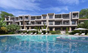 New residence with two swimming pools and lounge areas at 650 meters from the sea, Kallithea, Greece for From 172,000 €