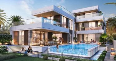 New luxury complex Marocco Villas on the shore of the lagoon, DAMAC Lagoons, Dubai, UAE