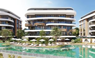 Residential complex with views of the Mediterranean Sea, the Toros Mountains and the ancient fortress of Alanya, Kestel, Turkey for From 13,327,000 TRY
