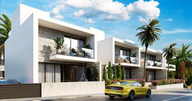 Complex of villas with a green area close to the center of Paphos, Cyprus