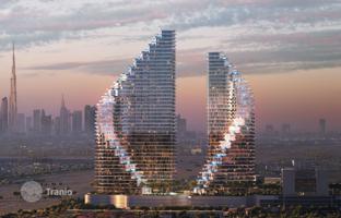 New project Flare with swimming pools and an artificial beach, JVT, Dubai, UAE for From $589,000