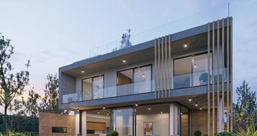 Complex of villas with swimming pools close to the center of Paphos, Tala, Cyprus