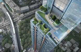 High-rise residential complex with loft apartments next to the metro, in the business district of Bangkok, Thailand for From $253,000