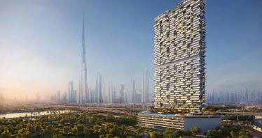 New Safa Gate Residence with spa areas and green gardens close to Burj Khalifa, Safa Park, Dubai, UAE