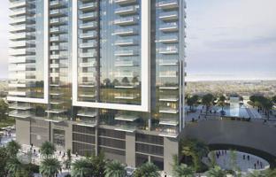 New apartment with a view of the golf course in Golf Gate 2 Residence with three swimming pools and a golf club, Damac Hills, Dubai, UAE for $311,000