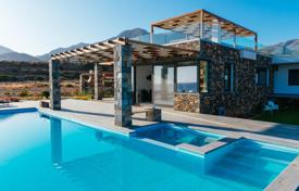 Modern villa with a terrace, a pool, sea views and a spacious plot, on the first line of the beach, Mochlos, Crete, Greece for 2,800,000 €