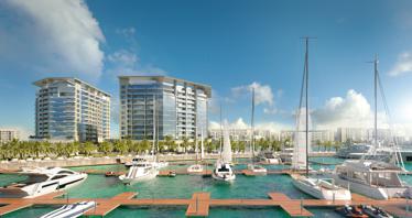 New complex of apartments Bay Residence with swimming pools and a shopping mall, Yas Island, Abu Dhabi, UAE