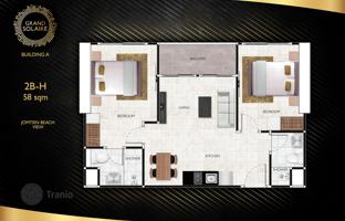 2-bedroom apartment 58 m² in Pattaya for $316,000
