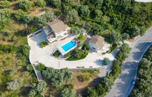 Furnished three-level villa with a pool, a garden and sea views in Lefkada, Peloponnese, Greece for 3,100,000 €