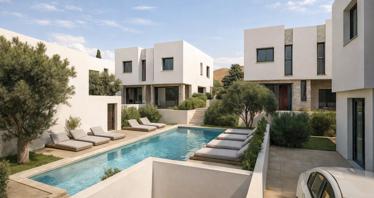Contemporary villas and townhouses with a shared pool in the prestigious area of ​​Pegeia, Paphos, Cyprus