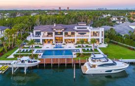 Luxury villa with a private garden, a swimming pool, a dock, a terrace and views of the bay, Miami, USA for $29,900,000