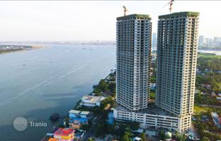 New high-rise residence with a swimming pool and a restaurant near the river, Phnom Penh, Cambodia for From $89,000