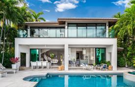 Modern coastal villa with a pool, garages, a terrace and an ocean view, Miami Beach, USA for $11,995,000