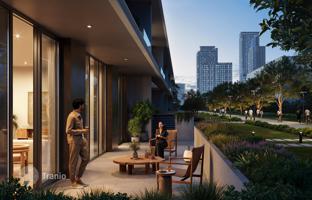 Townhouses with roof-top terraces in the new Altan Residence with an infinity pool, in the prestigious area of Green Gate District, Dubai, UAE for From $494,000
