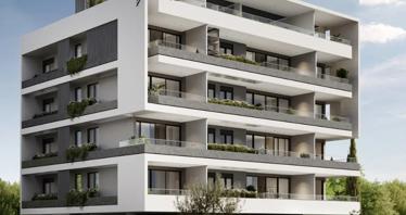 Modern residential complex with a parking in Limassol, Cyprus