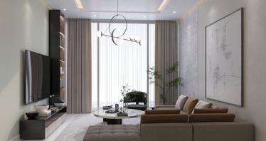 New high-rise residence with a swimming pool near the beach, Sharjah, UAE