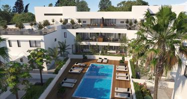 Gated residential complex with a swimming pool and a kids' playground, Larnaca, Cyprus