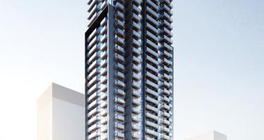 New high-rise residence Lilium Tower with a swimming pool in the prestigious area of JVT, Dubai, UAE