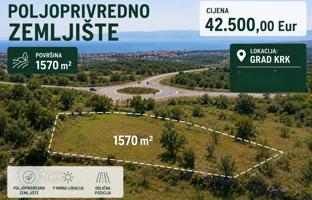 Land plot 1,570 m² in Krk for 42,500 €