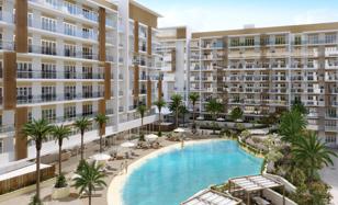New residence Beach Oasis 2 with a swimming pool and a manmade beach, Dubai Studio City, Dubai, UAE for From $258,000