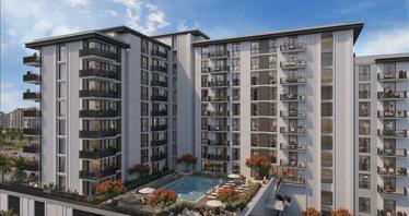 New Lexington Residence with a swimming pool and sports grounds, Townsquare, Dubai, UAE