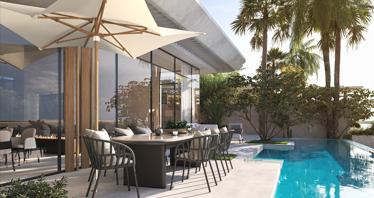 Sky villas with private swimming pools in a new residence with a private beach, a restaurant and a kids' club, Ras Al Khaimah, UAE