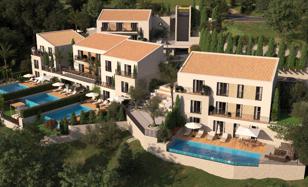 Three-storey furnished villa with a pool and sea views in an elite complex, Budva, Montenegro for From 3,200,000 €