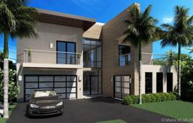 Villa under construction with a pool, a boat dock, a garage, a terrace and views of the bay, Fort Lauderdale, USA for $3,700,000