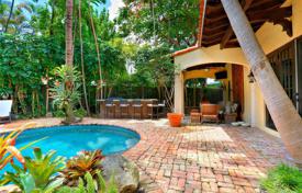 Cozy villa with a garden, a backyard, a pool, a barbecue area, a patio, a terrace and a garage, Miami, USA for $2,595,000