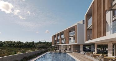 New low-rise residence with a swimming pool and gardens close to the beach and the center of Paphos, Cyprus