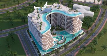 New residence with a direct access to the beach, swimming pools and green areas, Ras Al Khaimah, UAE