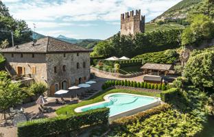 Magnificent villa with a pool and a medieval castle in Trento, Italy. Price on request