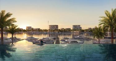 New residential complex Pier Point 1&2 with a picturesque view, a pool and green areas on the first sea line, Port Rashid, Dubai, UAE