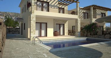 Complex of villas with swimming pools close to the beach, Payia, Paphos, Cyprus