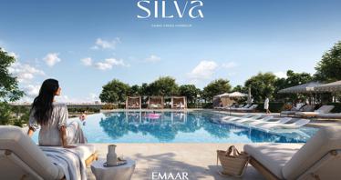 Modern townhouses in the new complex Silva, Dubai Creek Harbour, UAE