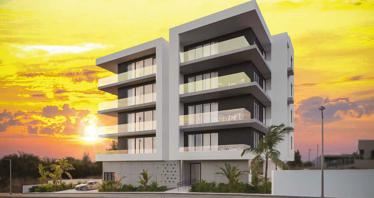 Low-rise complex with a parking in a residential area of Nicosia, Cyprus
