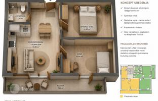 2-bedroom apartment 36 m² in Krapina-Zagorska for 50,000 €