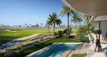 Luxury villas with pools at Dubai Hills Vista in Dubai Hills Estate area, UAE