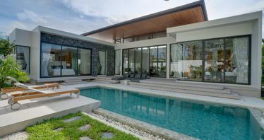 Modern villas with swimming pools and lounge areas, Phuket, Thailand