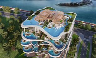 New three-level penthouse with a private swimming pool, a spa area and an elevator at 150 meters from the sea, Palm Jumeirah, Dubai, UAE for $42,376,000