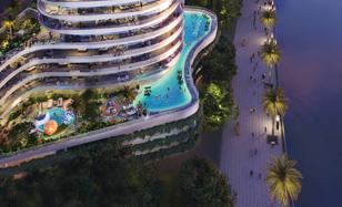 Canal Crown — residential complex by DAMAC with swimming pools, aqua fitness equipment and observation deck in Business Bay, Dubai for From $950,000