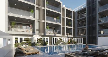 New low-rise residence with a swimming pool and a lounge area, Larnaca, Cyprus