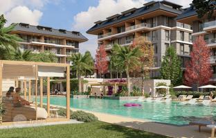 New residence with swimming pools and a shopping mall at 750 meters from the beach, Oba, Alanya, Turkey for From 12,555,000 TRY